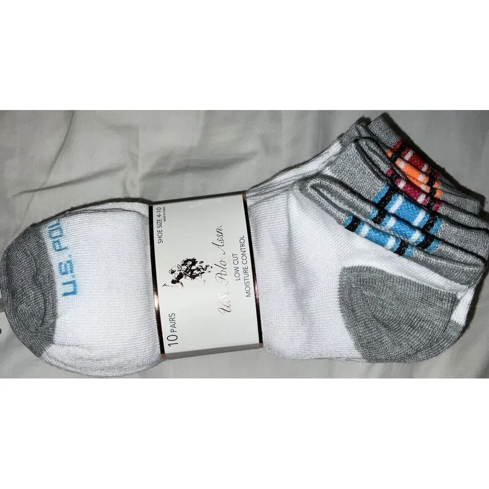 10 Pair of U.S. Polo Assn. Women's Low Cut Moisture Control‎ Socks